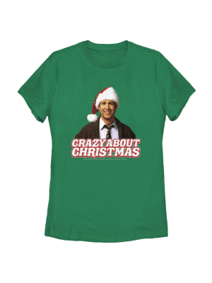 Women's National Lampoon's Christmas Vacation Clark Crazy About Xmas T-shirt