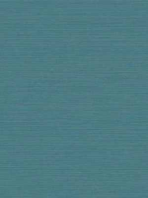 Shining Sisal Faux Grasscloth Wallpaper In Metallic Aqua By York Wallcoverings