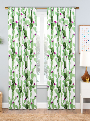 Otto Thermaback Blackout Curtain Panels Cactus / White - Eclipse