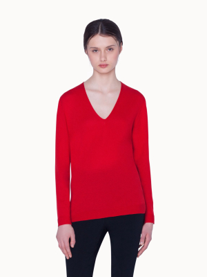 Pullover In Seamless Knit Fine Gauge Cashmere