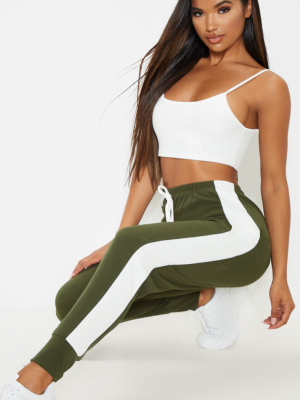 Khaki Side Stripe Detail Jogger