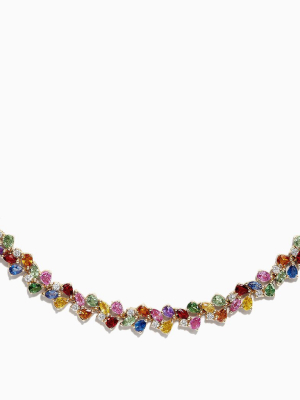 Effy Watercolors 14k Gold Multi Sapphire & Diamond Necklace, 12.94 Tcw