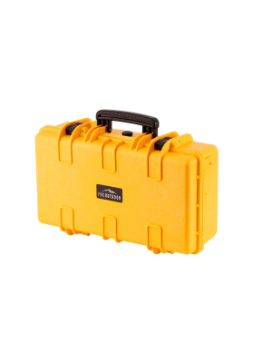 Monoprice Weatherproof Hard Case - 22in X 14in X 8in, Yellow With Customizable Foam, Shockproof, Ip67