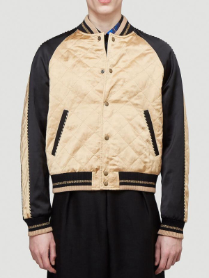 Saint Laurent Teddy Satin Bomber Jacket