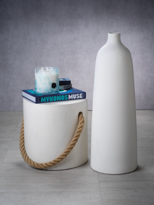 Bari All White Earthenware Vase