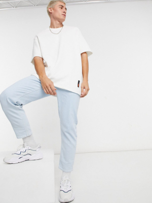 Bershka Loose Fit T-shirt With Raw Edge In White