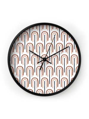 Emanuela Carratoni Modern Rainbow Pattern Wall Clock - Deny Designs