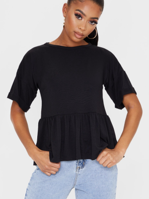 Black Frill Hem T Shirt