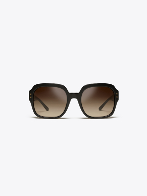 Oversized Square Logo Sunglasses