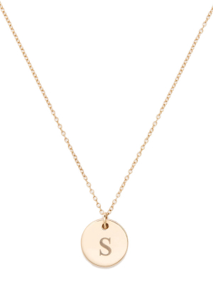 Engraved Initial Diamond Pendant Necklace