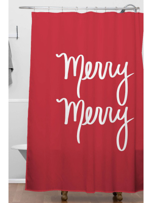 Lisa Argyropoulos Merry Christmas Shower Curtain Red - Deny Designs