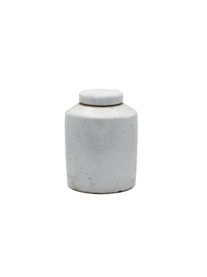 Tea Jar Small Vintage White