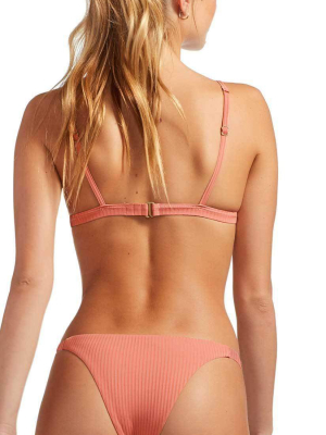 Vitamin A Ecorib Carmen Bikini Bottom In Soft Coral