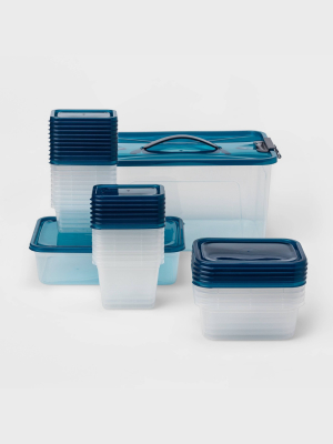 50pc Food Storage Container Set Blue - Room Essentials™