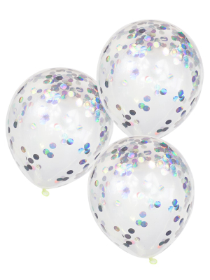 Ginger Ray Iridescent Confetti Balloons Pastel...