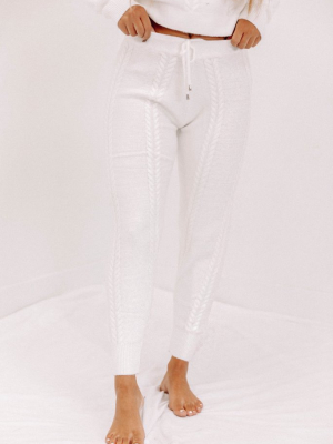 Ivory Cable Knit Lounge Pants