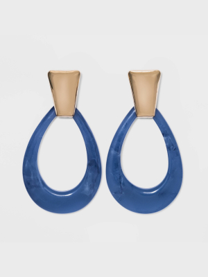 Sugarfix By Baublebar Resin Hoop Earrings With Gold Stud - Medium Blue