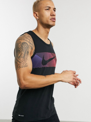 Nike Training Logo Tank In Black