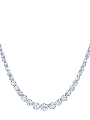 Riviera Illusion Graduating Diamond Necklace - White Gold