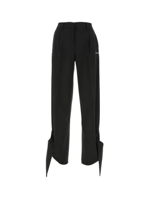 Off-white Tie Hem Straight-leg Trousers