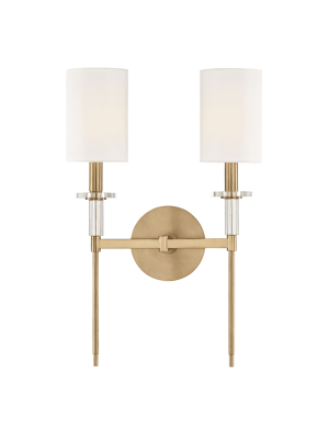 Amherst 2 Light Wall Sconce Aged Brass