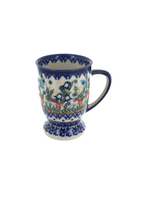 Blue Rose Polish Pottery Garden Of Eden Pedestal Coffee Mug