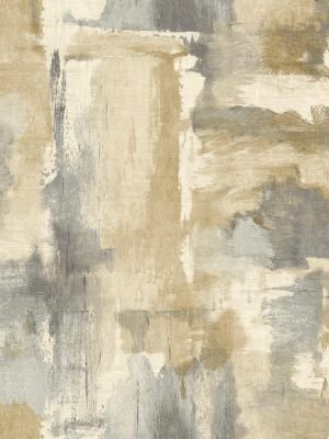 Dry Brush Faux Wallpaper In Golden Dusk From The Living With Art Collection By Seabrook Wallcoverings