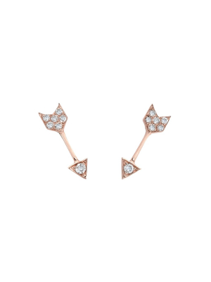 Mini Arrow Studs - Rose Gold