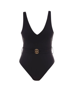 Tory Burch Miller Plunge One-piece Swimsuit