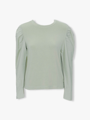 Shirred Long-sleeve Top