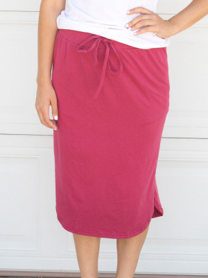 Laidback Midi Skirt - Raspberry