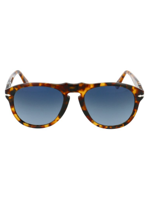 Persol Tortoiseshell Effect Round Frame Sunglasses