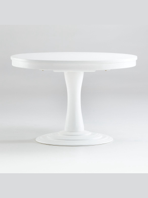 Aniston White 45" Round Extension Dining Table