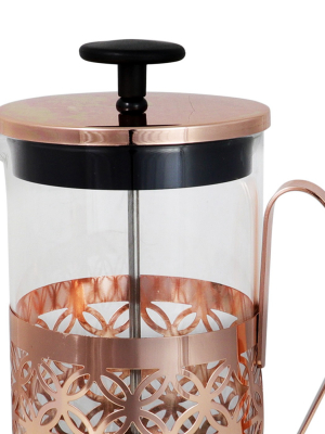 Mr. Coffee Trellise 32 Oz Coffee Press With Scoop In Rose Gold