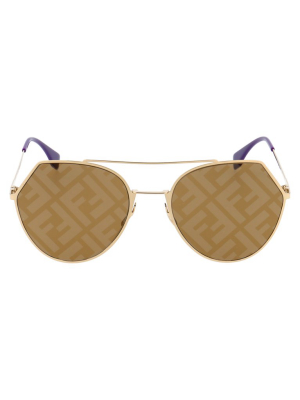 Fendi Eyewear Ff Monogram Aviator Sunglasses