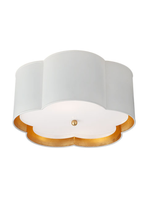 Bryce Medium Flush Mount In White & Gild