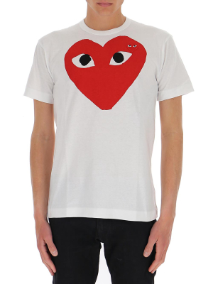 Comme Des Garçons Play Heart Logo Print T-shirt