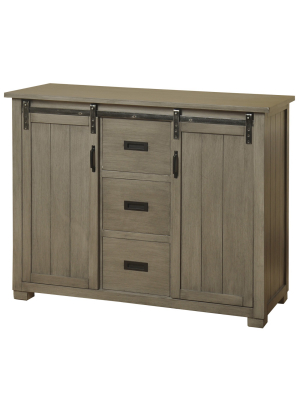 Barn Door Media Cabinet Gray - Stylecraft