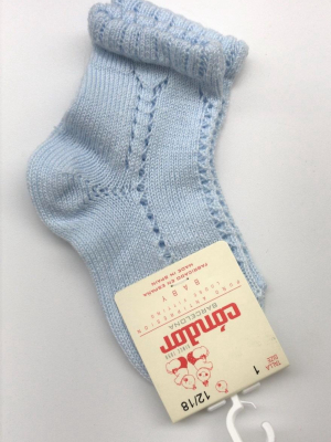 Condor Crochet Ankle Sock - Light Blue