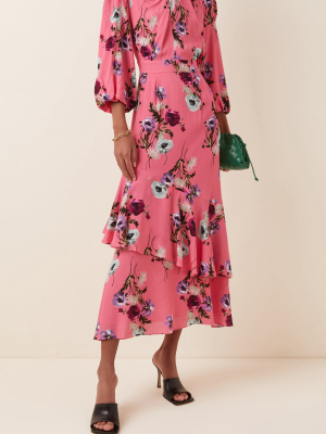 Verona Floral-print Crepe Midi Dress