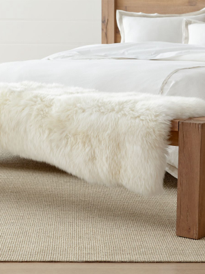 Sheepskin Ivory Bench Throw