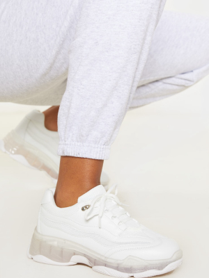 White Bubble Sole Sports Sneakers