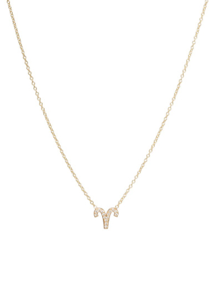 14k Midi Bitty Pave Zodiac Necklace