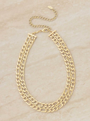 Double Linked 18k Gold Plated Chain Necklace