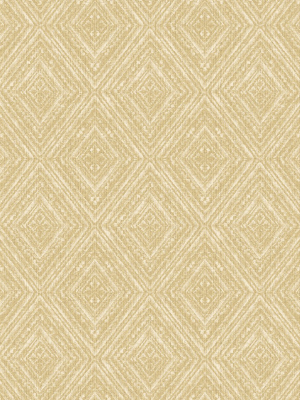 Yellow Metallic Faux Fabric Diamonds Wallpaper By Walls Republic