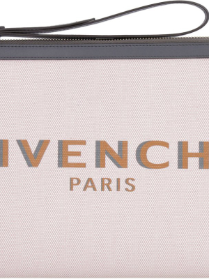 Givenchy Logo Embroidered Clutch Bag