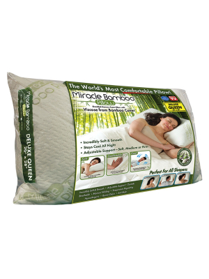 As Seen On Tv Miracle Bamboo Pillow, Queen Shredded Memory Foam Pillow With Viscose From Bamboo Cover