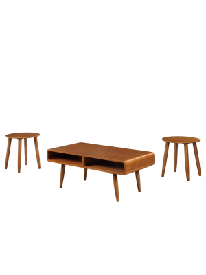 3pc Svenska Occasional Table Set Walnut - Boraam