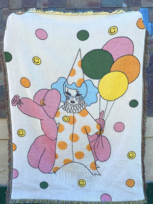 Down To Clown Woven Blanket