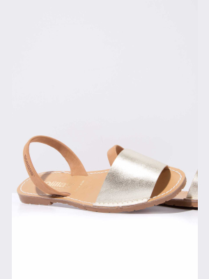 Terroso Oro Fresca - Gold & Tan Menorcan Sandals